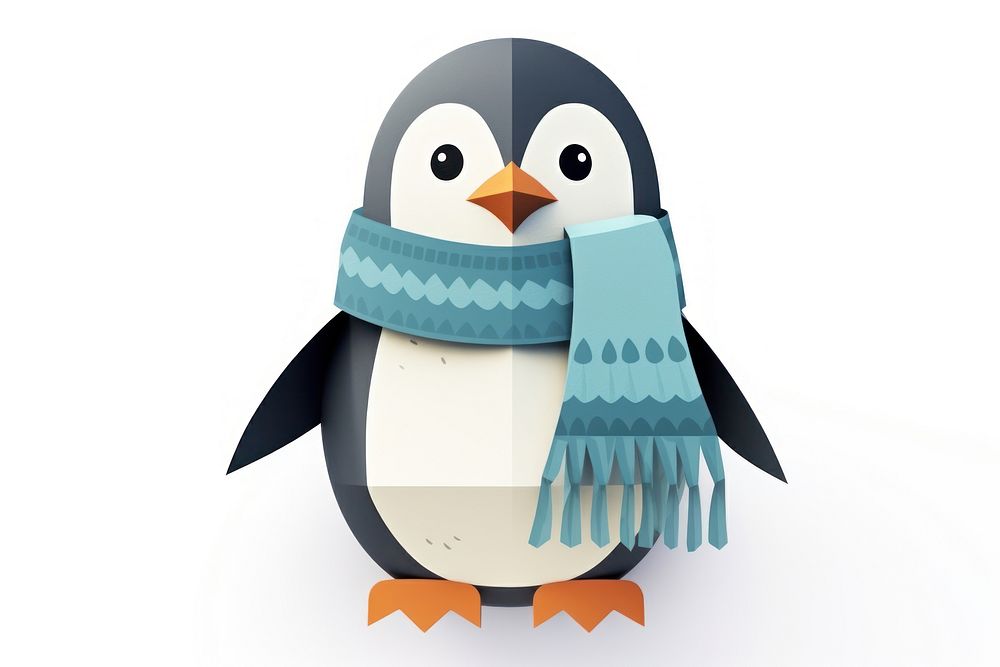 Penguin wearing scarf animal winter bird. AI generated Image by rawpixel.