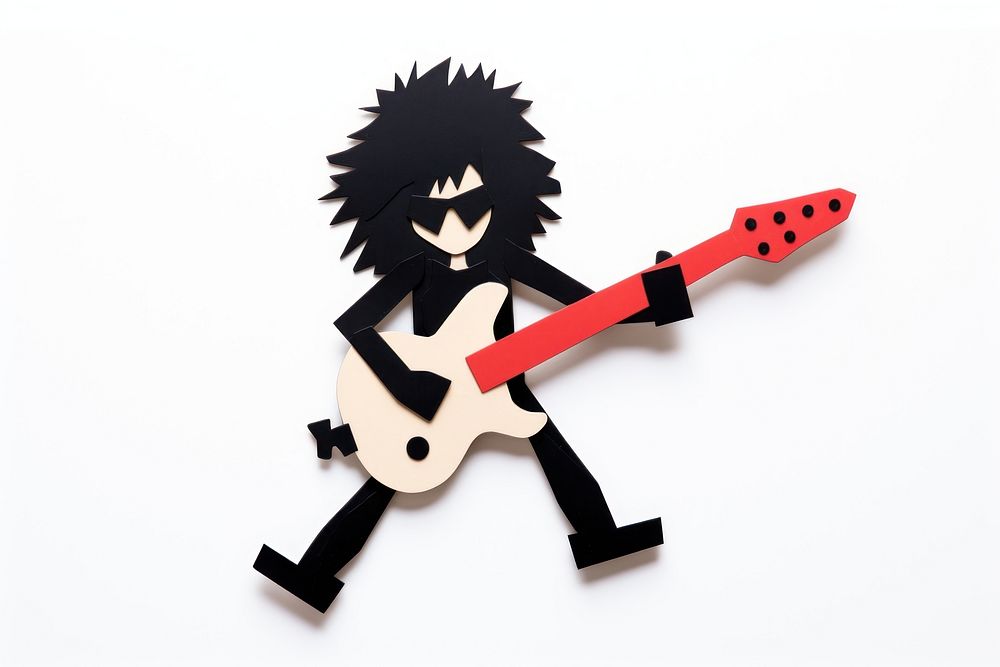 Rocker guitar white background representation. AI generated Image by rawpixel.