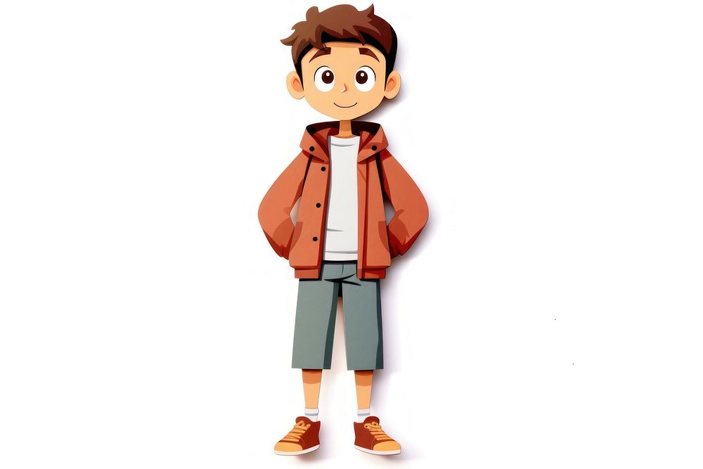 Teenager cartoon white background representation. AI generated Image by rawpixel.