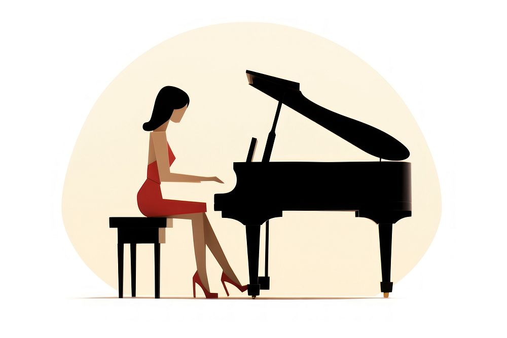 Piano woman keyboard musician. AI generated Image by rawpixel.