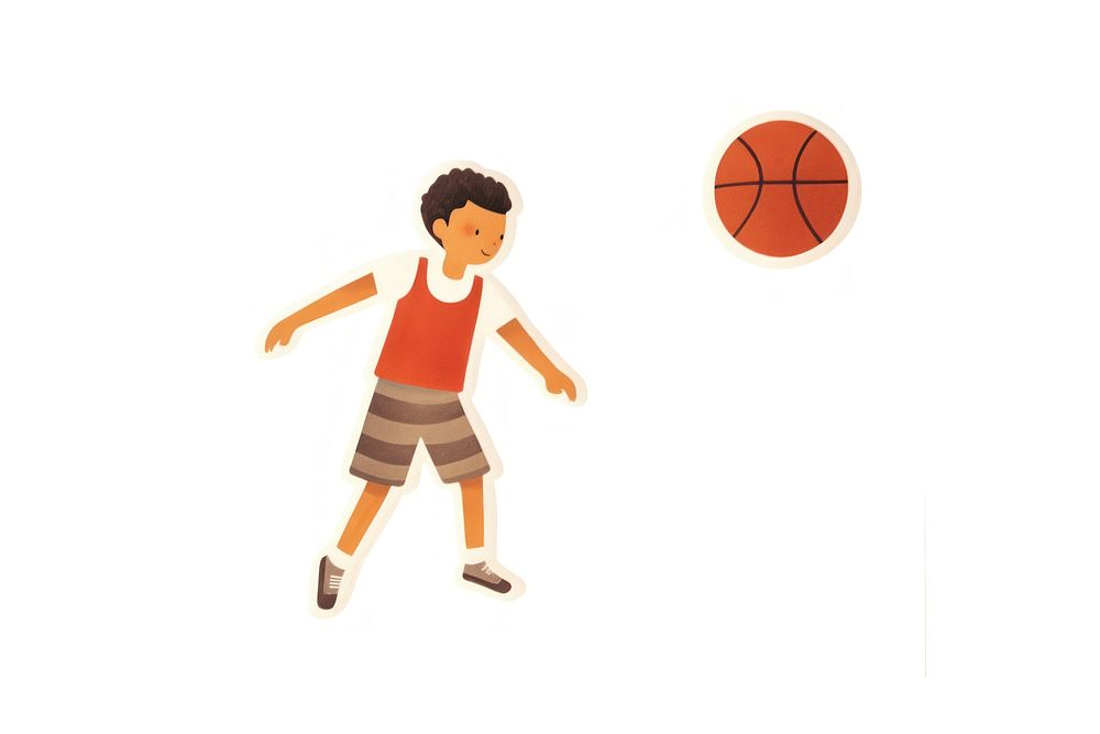 Basketball boy sports white background. AI generated Image by rawpixel.