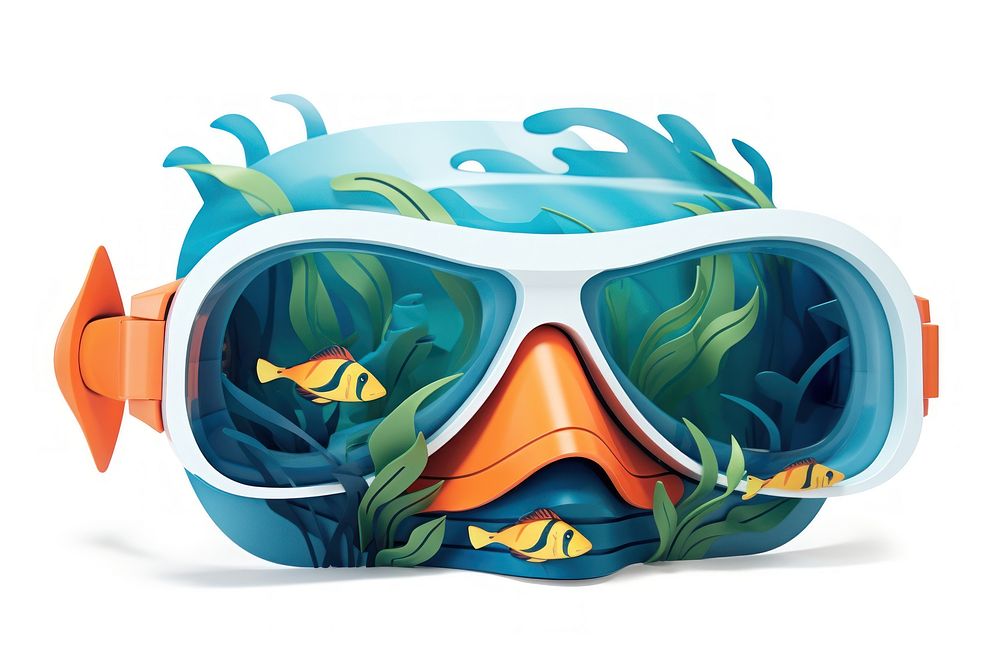 Snorkel mask white background transparent accessories. AI generated Image by rawpixel.