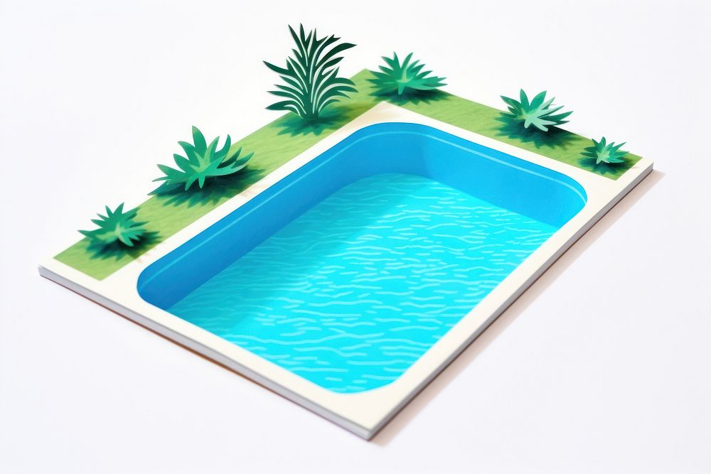 Swimming pool white background relaxation turquoise. AI generated Image by rawpixel.