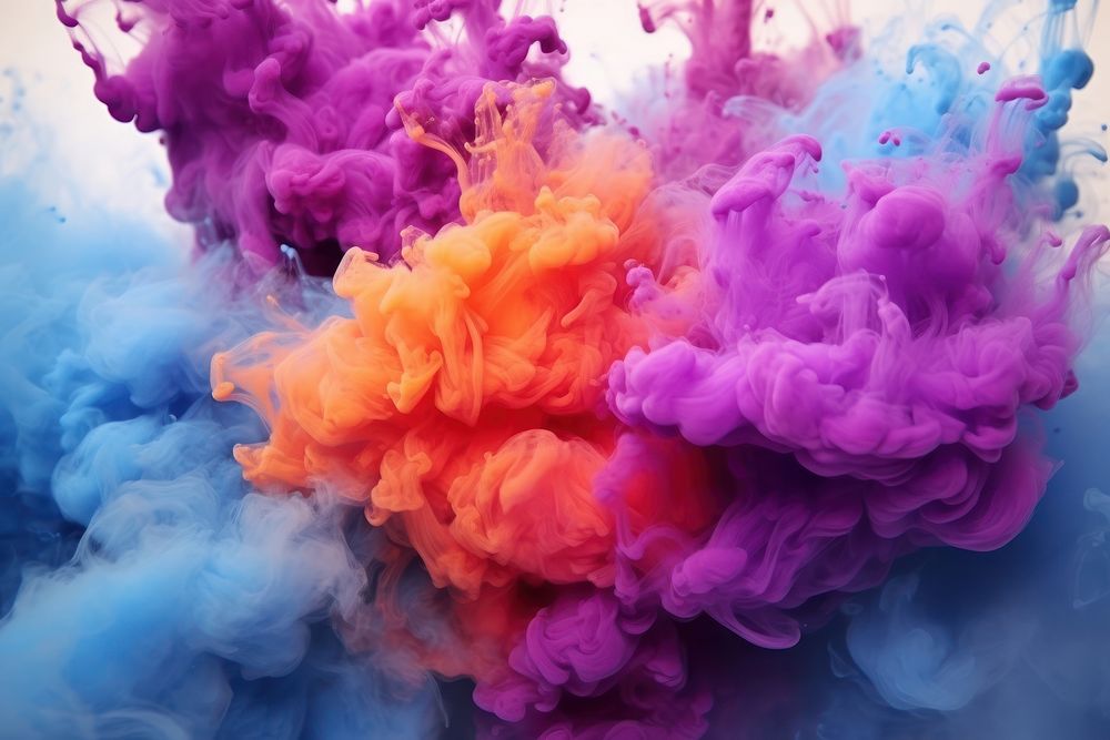 Colored smoke powder purple backgrounds creativity. AI generated Image by rawpixel.