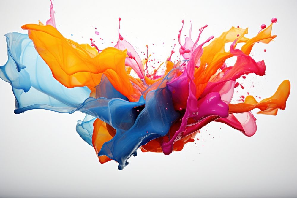Colorful splash backgrounds painting white background. AI generated Image by rawpixel.