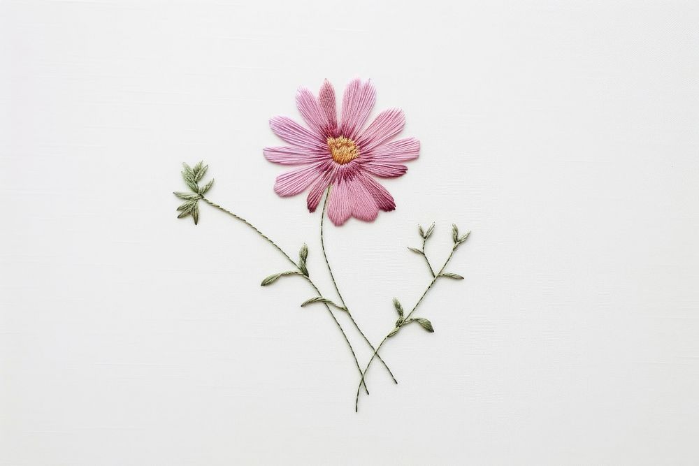 A flower embroidery plant daisy white. AI generated Image by rawpixel.