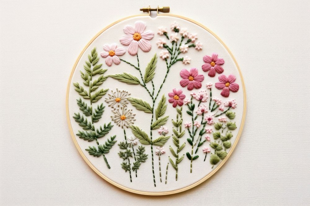 A flower embroidery pattern representation cross-stitch. AI generated Image by rawpixel.