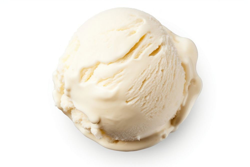Vanilla ice cream dessert food white background. AI generated Image by rawpixel.