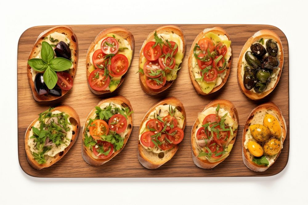 Bruschettas bread pizza food. AI generated Image by rawpixel.