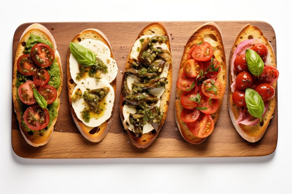 Bruschettas bread pizza food. AI generated Image by rawpixel.