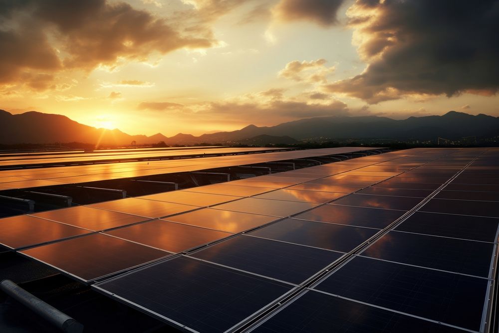 Solar panel landscape outdoors nature. AI generated Image by rawpixel.