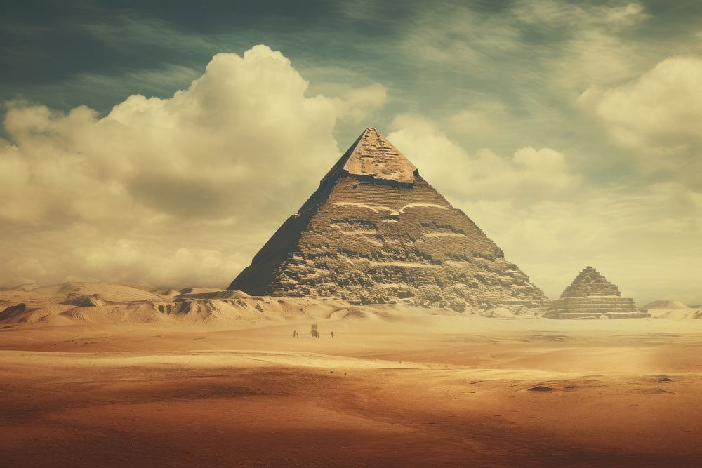 Pyramid architecture landscape archaeology. AI generated Image by rawpixel.