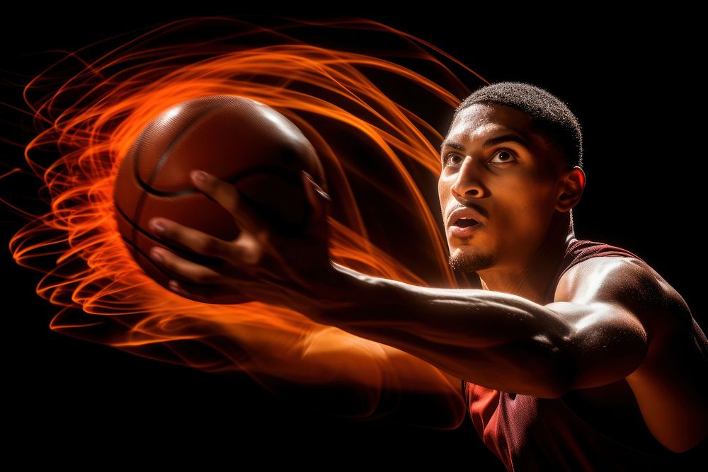 Man shoot basketball sports speed adult. AI generated Image by rawpixel.