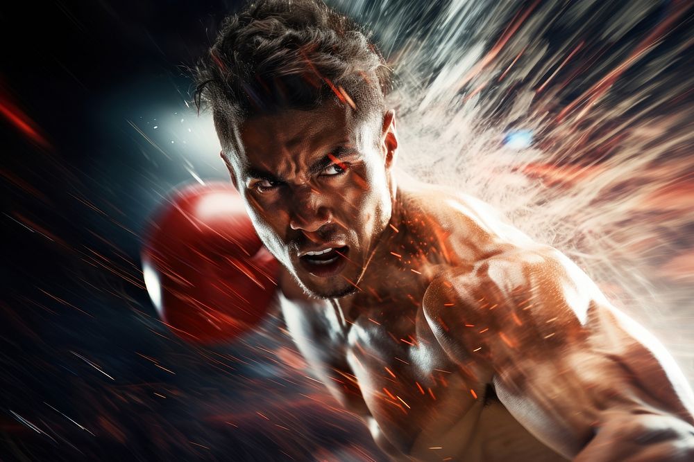 Boxing portrait boxing adult. AI generated Image by rawpixel.