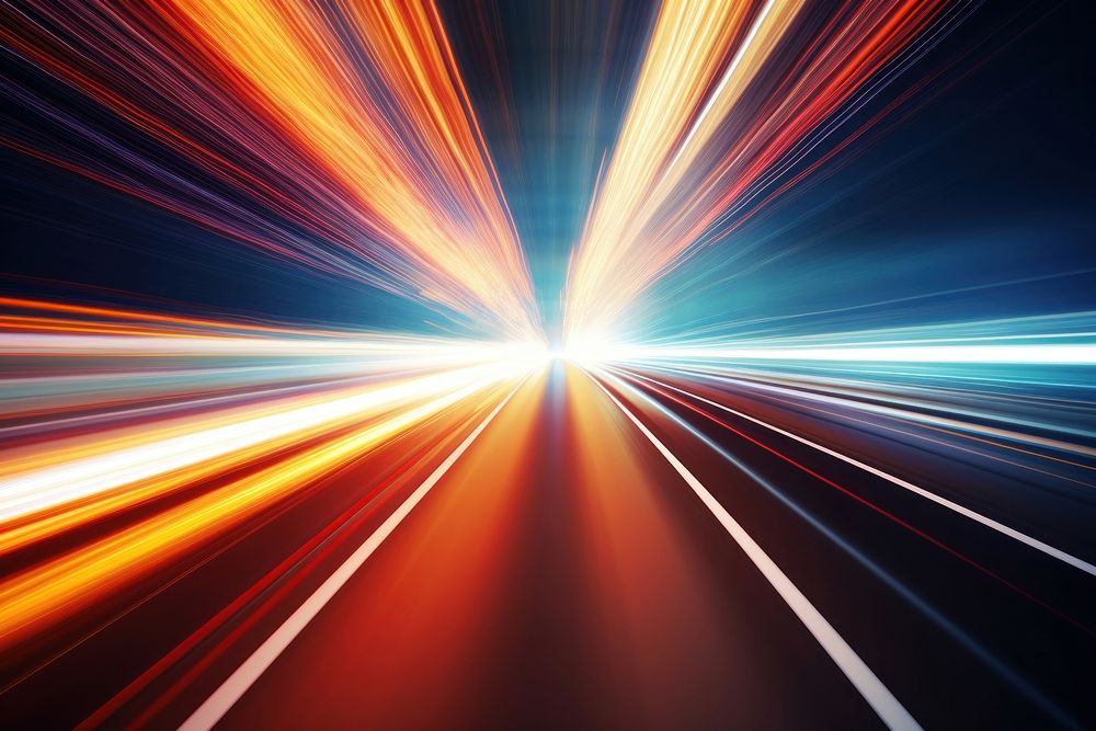 Highway light speed line. AI generated Image by rawpixel.