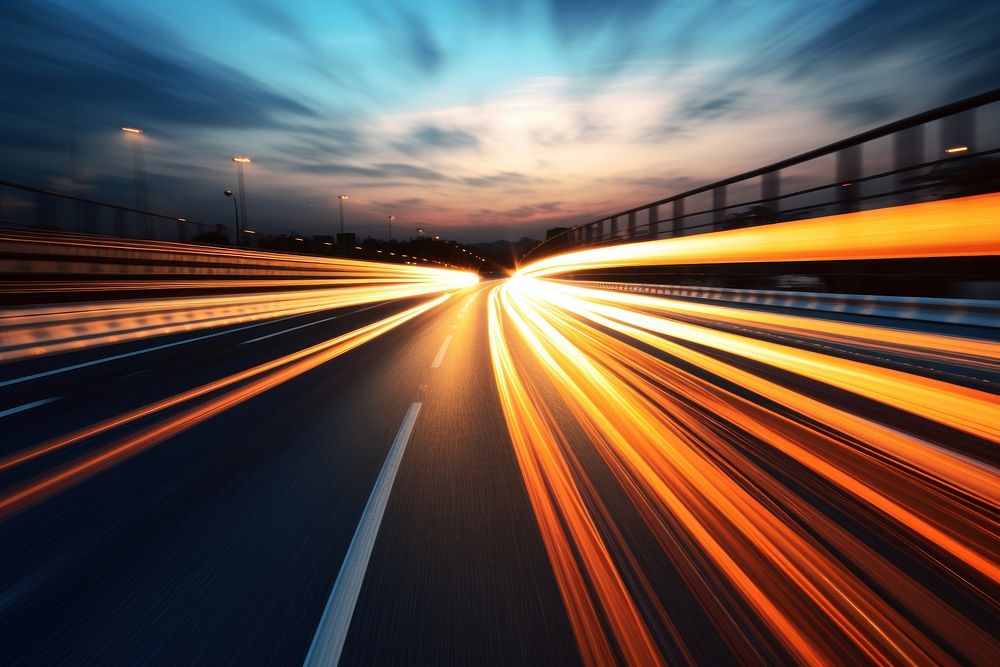 Highway outdoors speed light. AI generated Image by rawpixel.