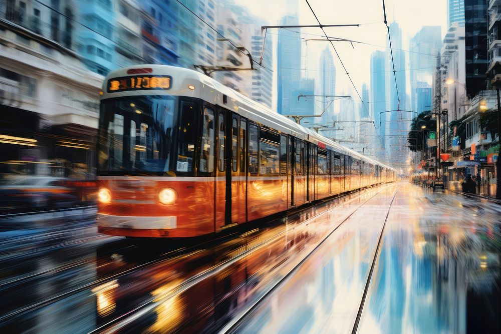 Hong kong metropolis vehicle train. Free Photo rawpixel