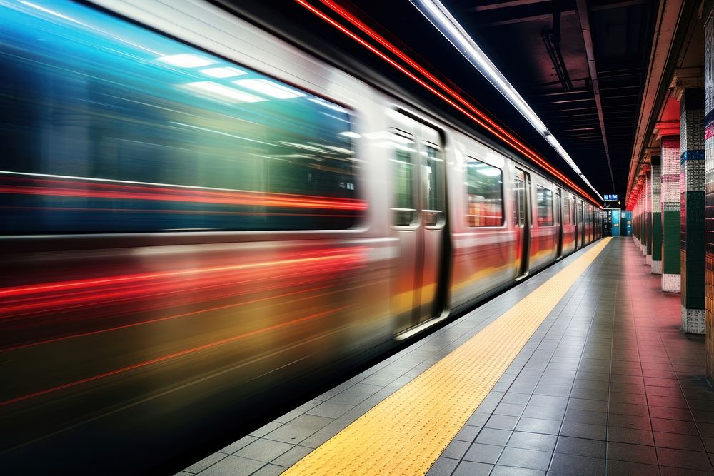 Subway vehicle speed light. 