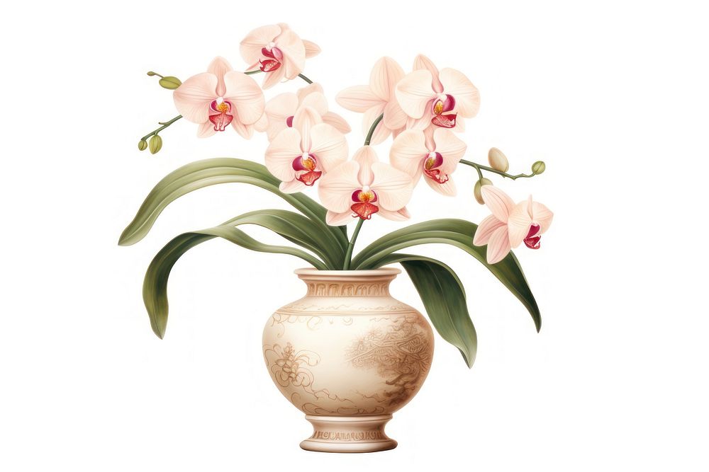 Orchid vintage flower plant. AI generated Image by rawpixel.