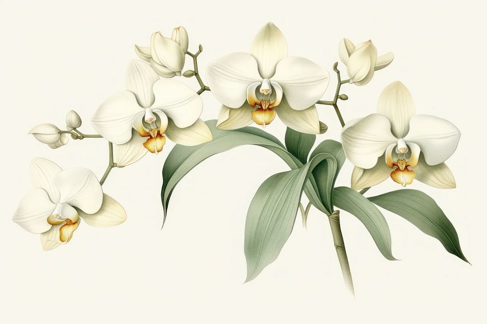 Orchid vintage blossom flower. AI generated Image by rawpixel.