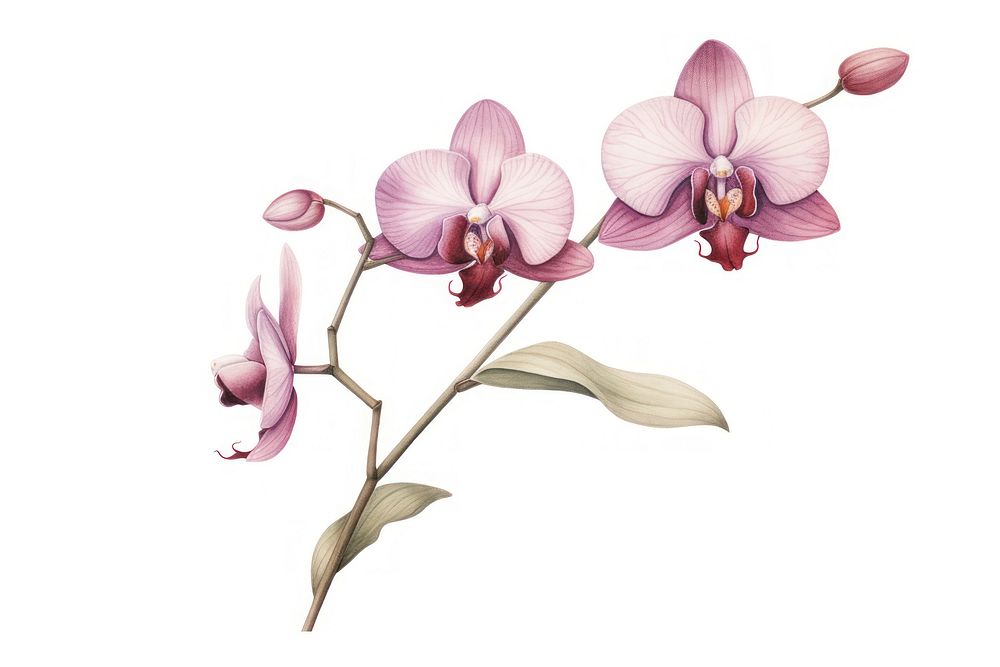 Orchid vintage blossom flower. AI generated Image by rawpixel.