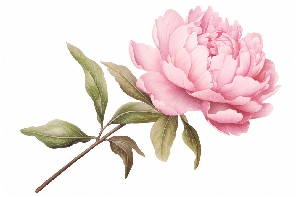 Vintage Peony blossom flower. AI generated Image by rawpixel.
