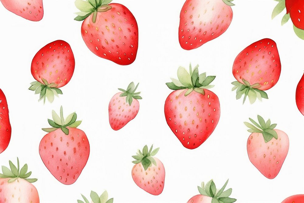 Strawberry pastel pattern fruit plant. AI generated Image by rawpixel.