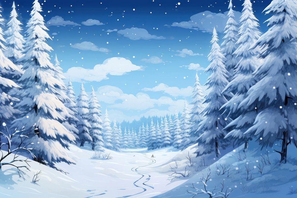Wallpaper winter landscape outdoors. AI generated Image by rawpixel.