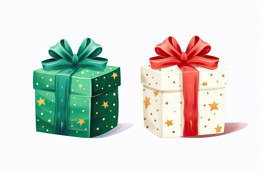 Christmas gift boxs paper green white background. AI generated Image by rawpixel.