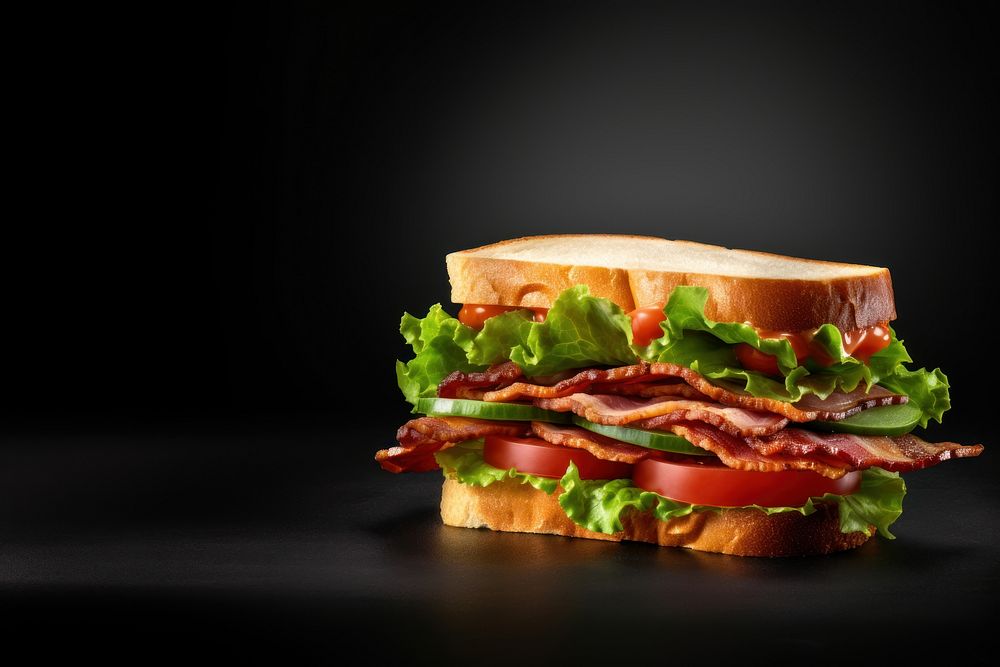 Classic BLT sandwich meat food pork. AI generated Image by rawpixel.