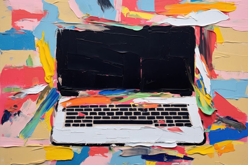 Laptop art computer painting. AI | Premium Photo Illustration - rawpixel