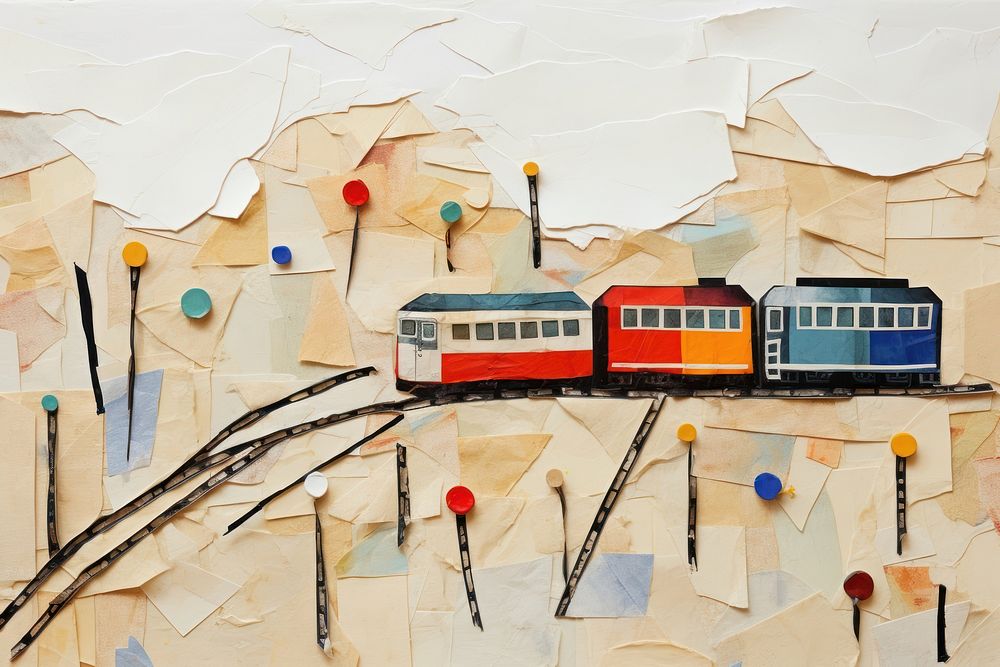 Train route painting vehicle art. AI generated Image by rawpixel.