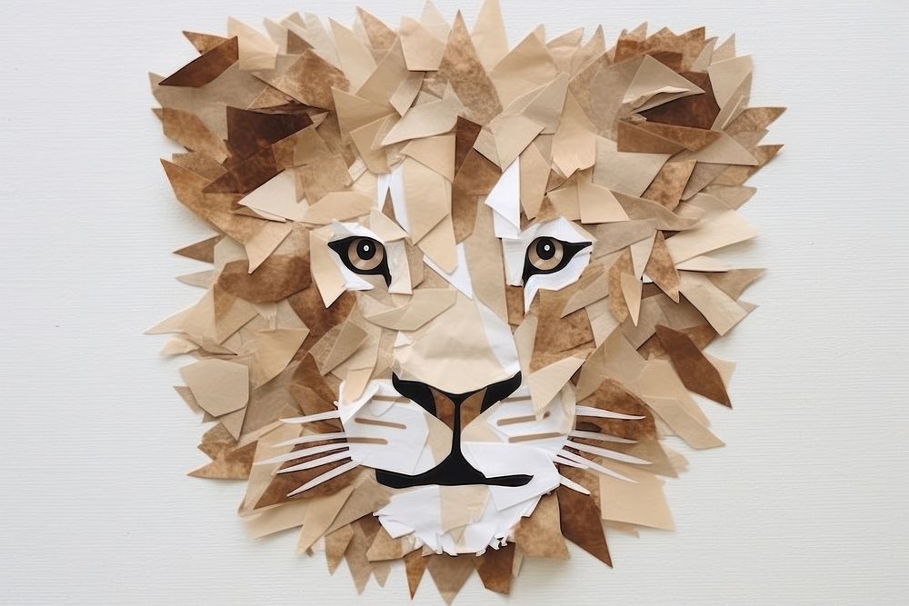 Lion animal mammal paper. AI generated Image by rawpixel.