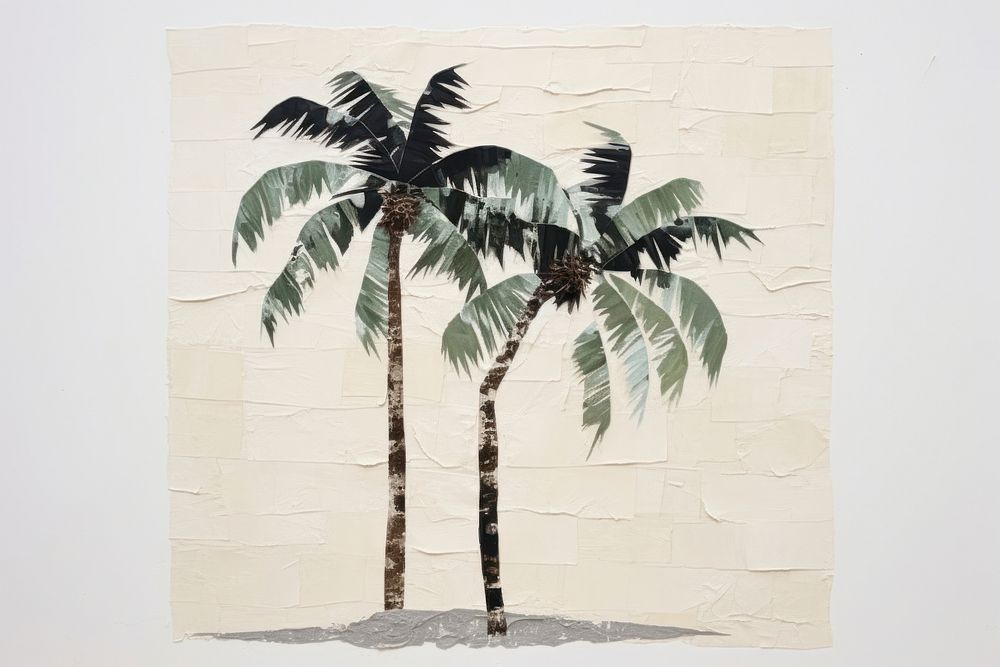 Palm tree painting plant art. AI generated Image by rawpixel.