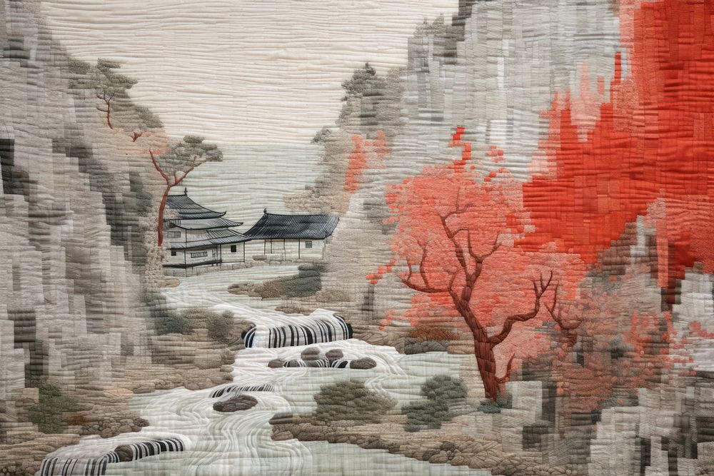 Japan painting tapestry art. AI generated Image by rawpixel.