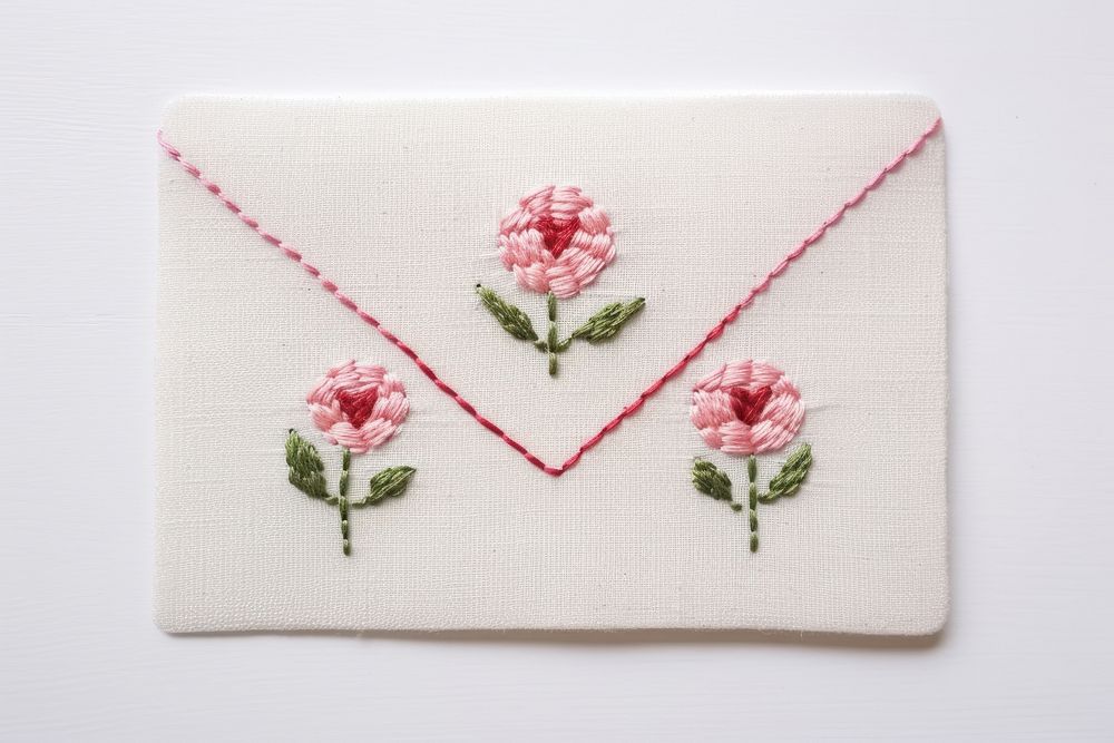Love letter embroidery pattern wallet. AI generated Image by rawpixel.