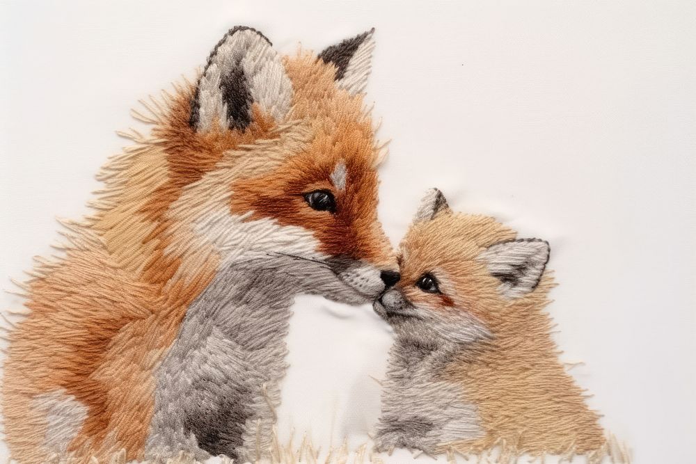Red fox hugging wildlife animal mammal. AI generated Image by rawpixel.