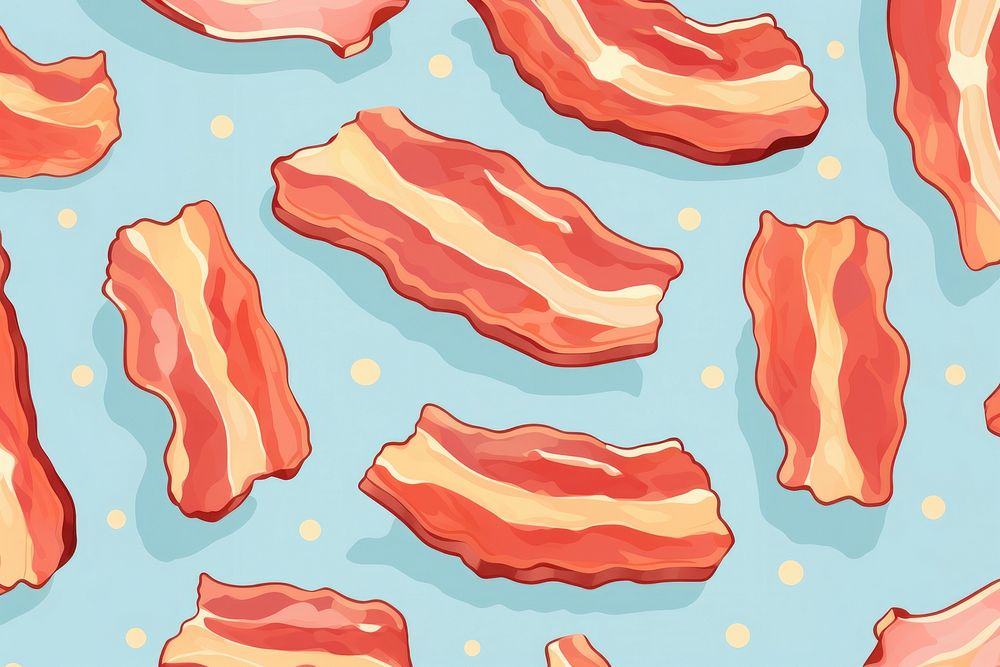 Bacon slice backgrounds pattern meat. AI generated Image by rawpixel.