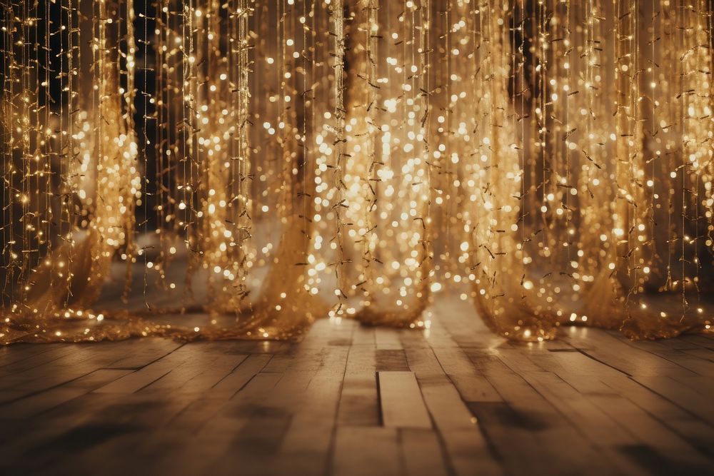 Gold garland backgrounds christmas wood. AI generated Image by rawpixel.