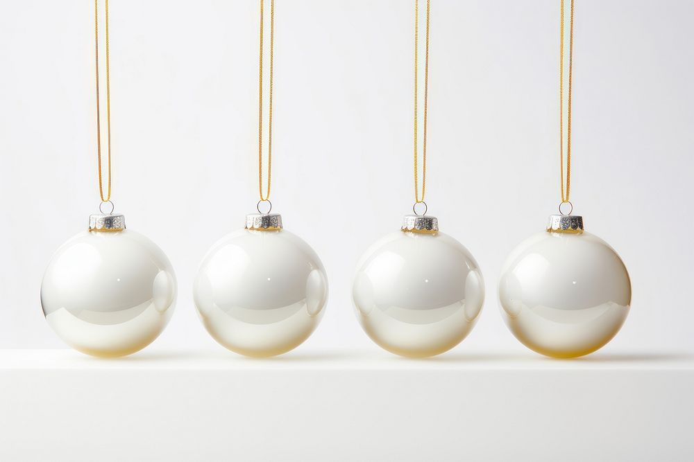 Christmas balls jewelry pearl white. AI generated Image by rawpixel.