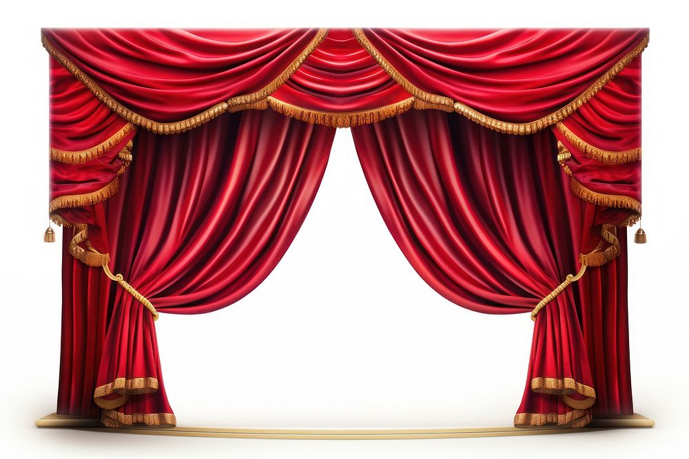 Red damask curtain stage pattern. 