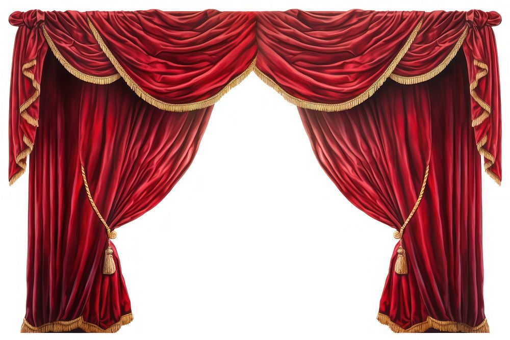 Red damask curtain pattern stage. 