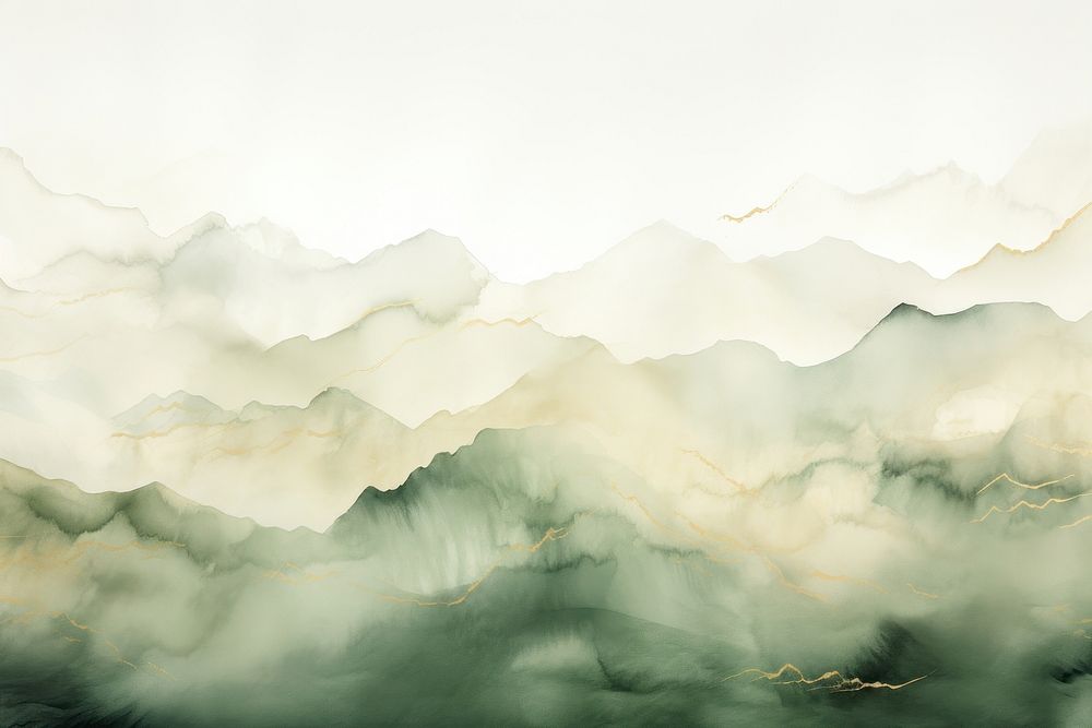 Green mountain backgrounds painting nature. AI generated Image by rawpixel.