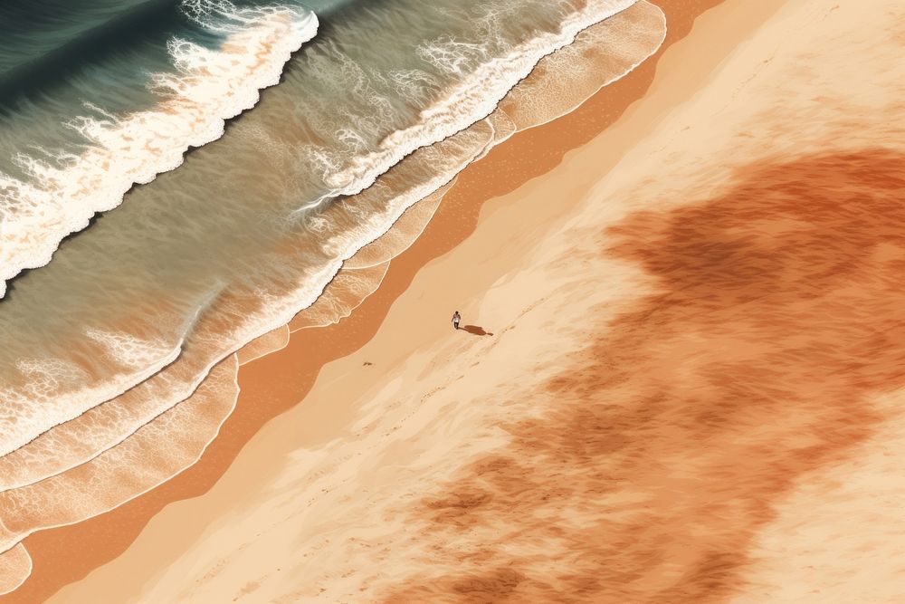 Beach sand outdoors nature ocean. AI generated Image by rawpixel.