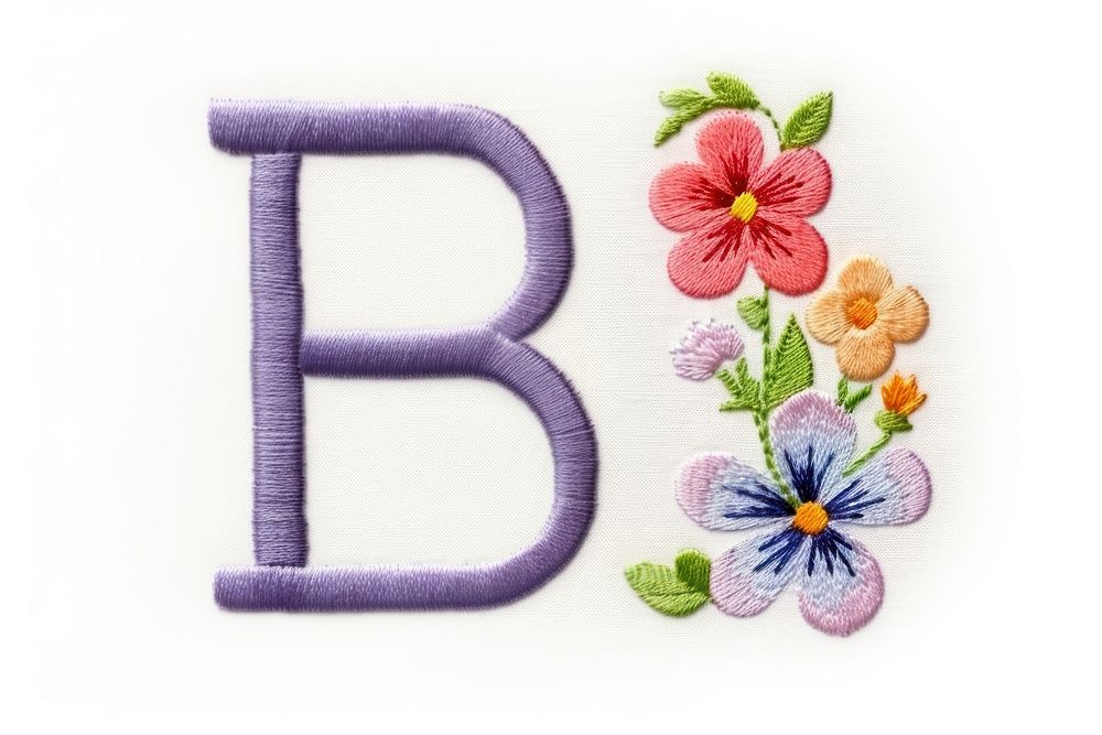 PNG Embroidery pattern flower plant. AI generated Image by rawpixel.