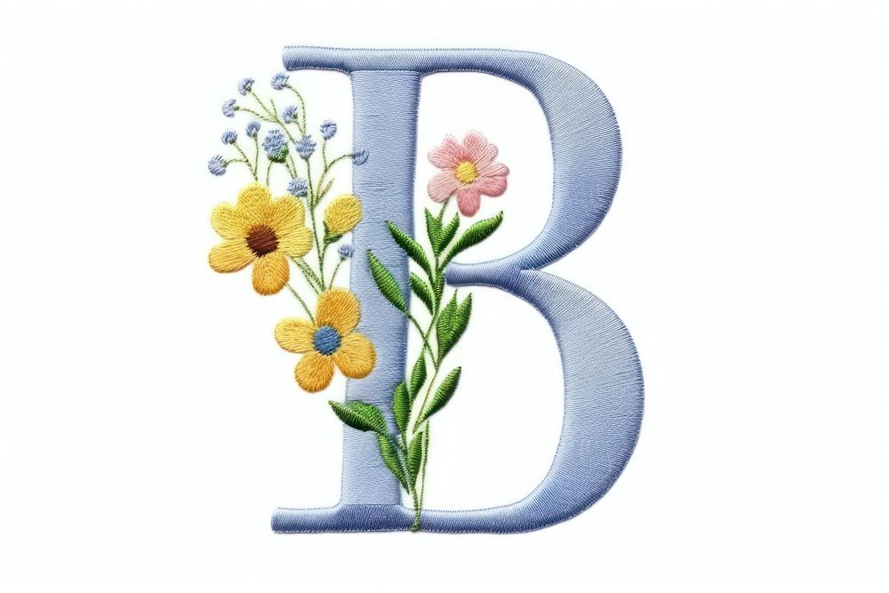PNG Flower plant text embroidery. AI generated Image by rawpixel.