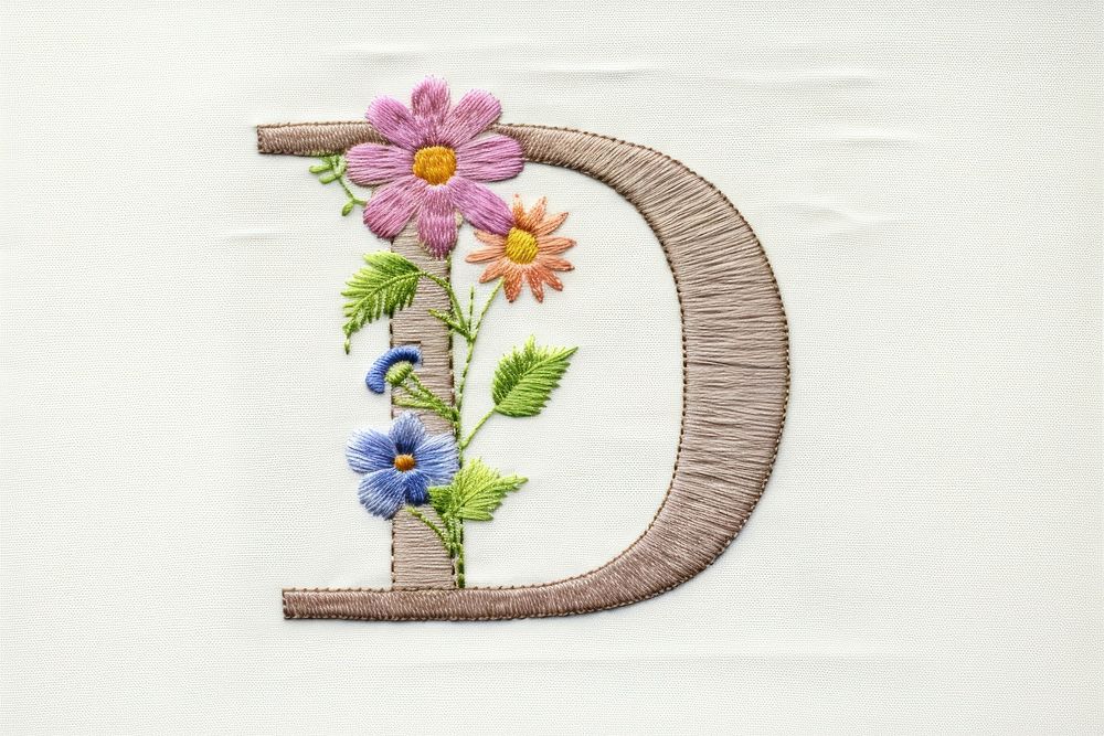 Embroidery pattern flower cross-stitch. AI generated Image by rawpixel.