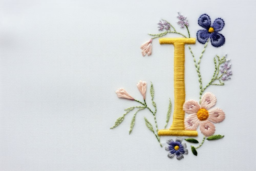 Embroidery pattern flower creativity. AI generated Image by rawpixel.