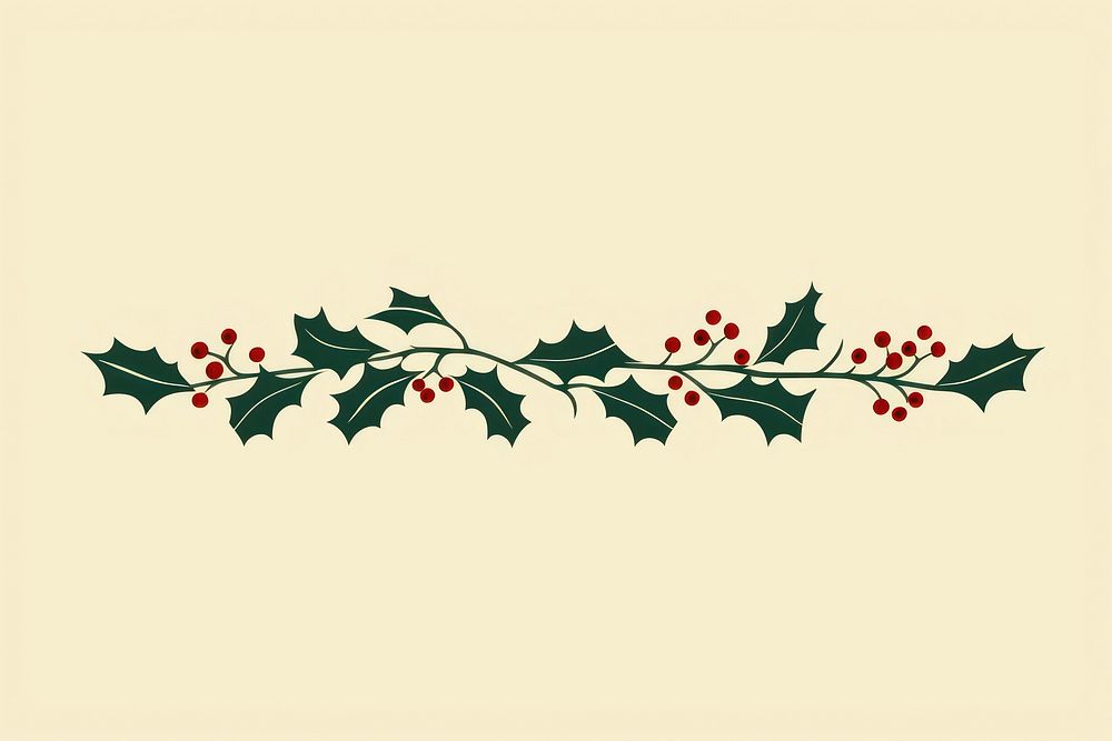 Holly christmas pattern plant. AI generated Image by rawpixel.