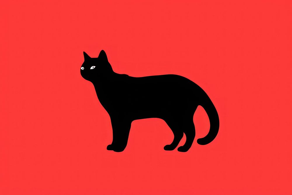 Sillouette cat silhouette animal mammal. AI generated Image by rawpixel.
